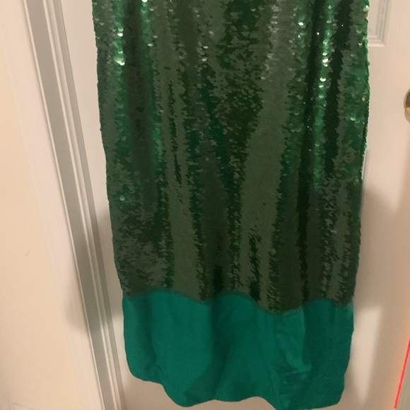 NWT-  Zara Festive green and yellow Maxi dress with beads - Picture 3 of 10